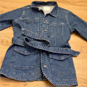 Old Navy Blue Denim Belted Jacket